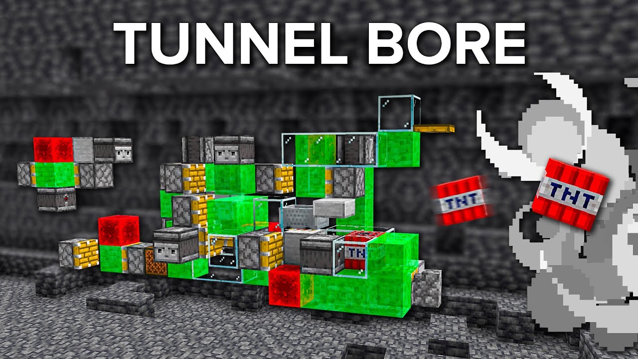 Minecraft Self Digging TNT Tunnel Bore 1.21