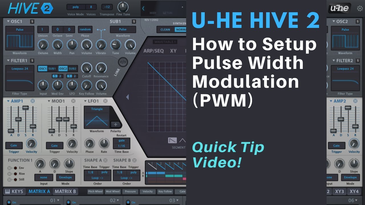 U-He Hive Tip - Pulse Width Modulation (PWM)
