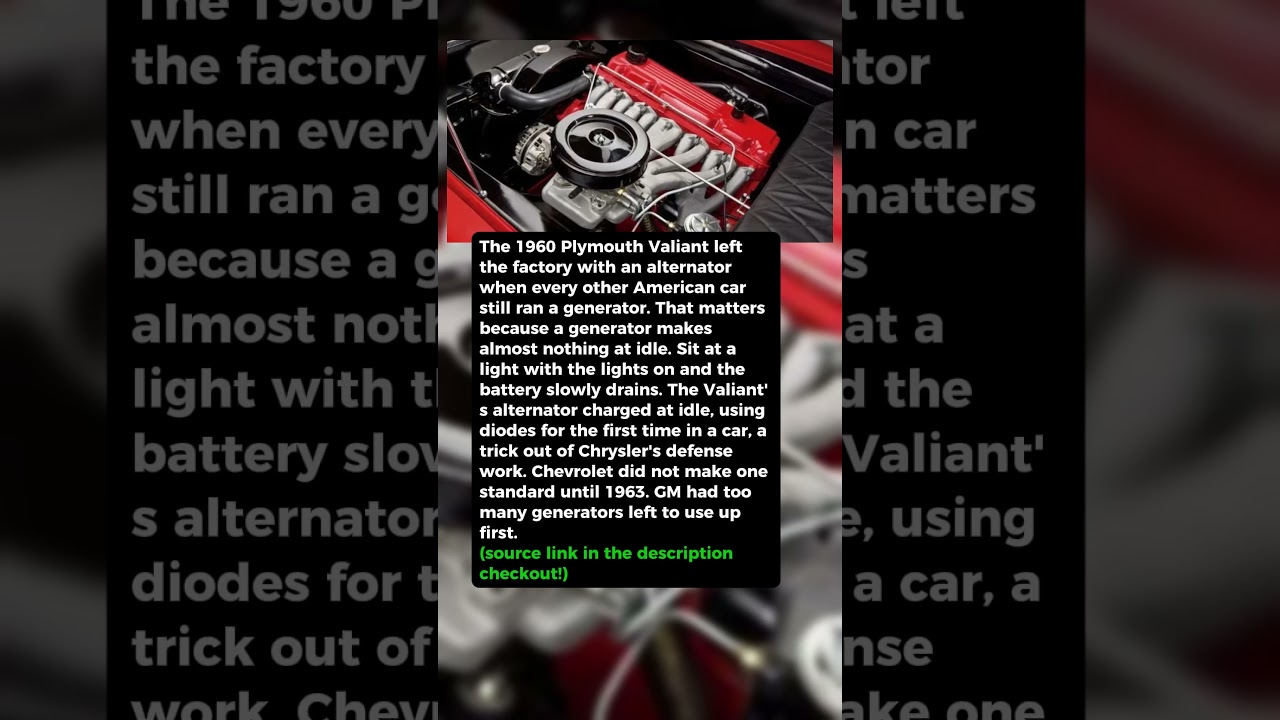 Chrysler Put an Alternator in This Valiant 3 Years Before Chevrolet Did #shorts #car #automobile