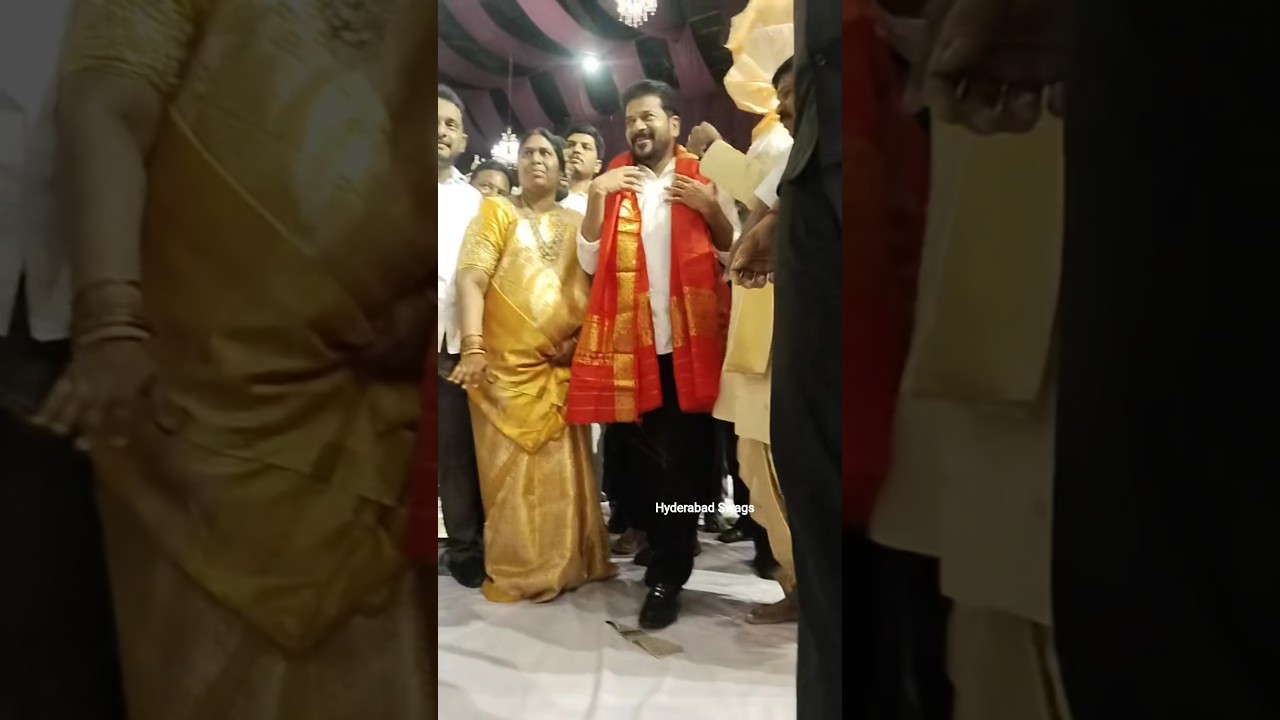 Telangana CM Revanth Reddy🦁 attended at Achampet MLA Vamshi Krishna Son Wedding