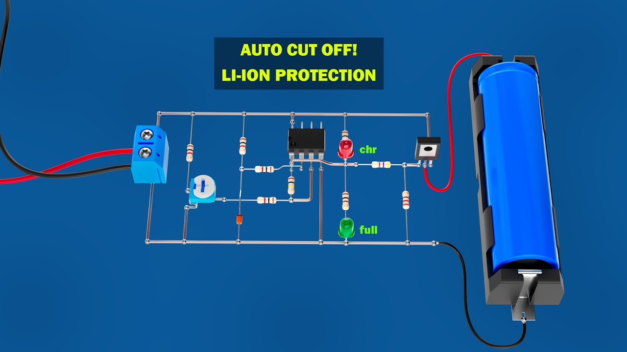 DIY Automatic 3.7V Li-Ion Battery Charger Circuit | Auto Cut-Off