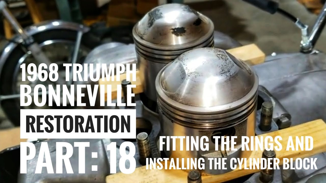 1968 Triumph Bonneville restoration part 18, Fitting the rings and installing the cylinder Version 2