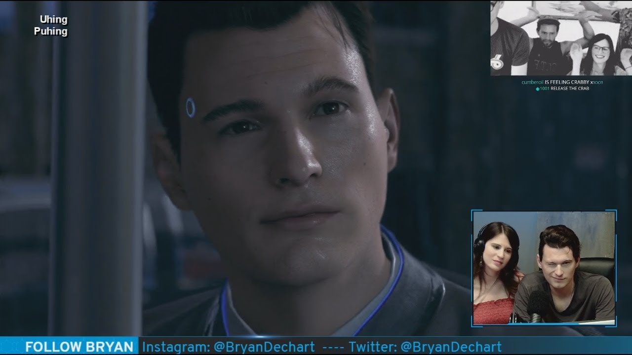 Bryan Dechart plays Detroit Become Human - Reaction to Connor *WINK* OMG XD