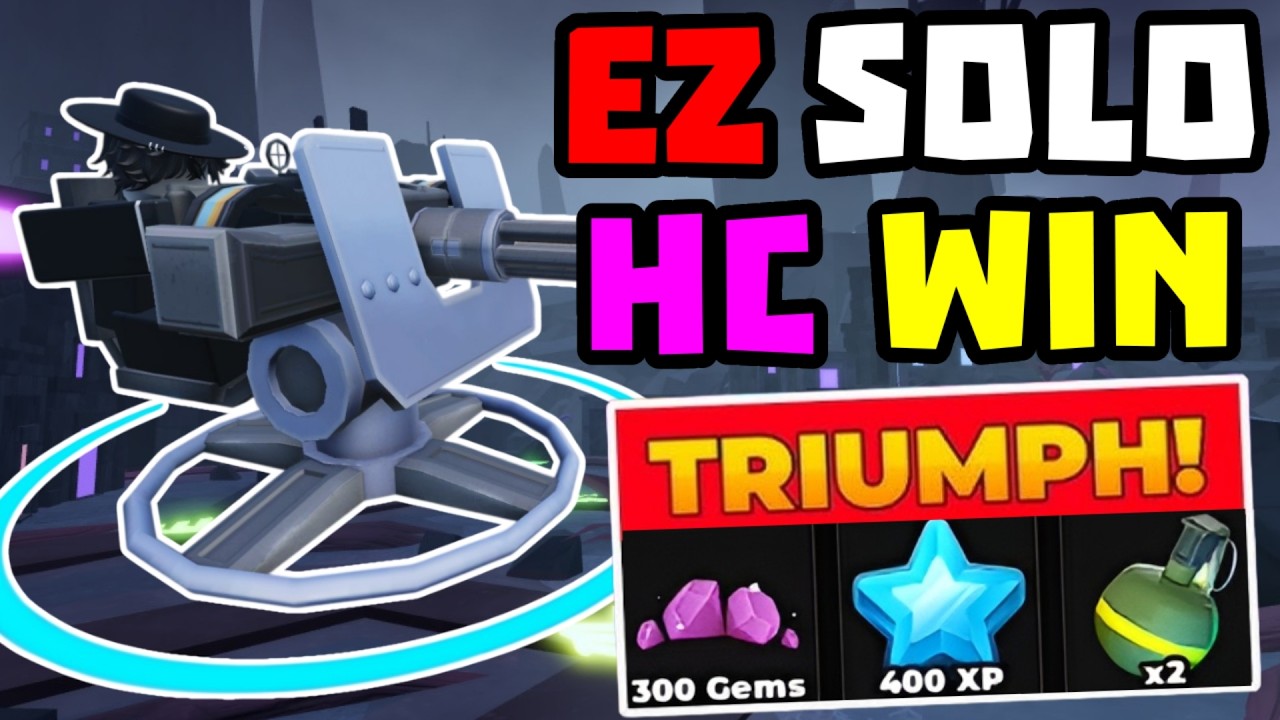 SOLO Hardcore Победа с Gatling Gun + Полный Гайд | TDS Tower Defense Simulator