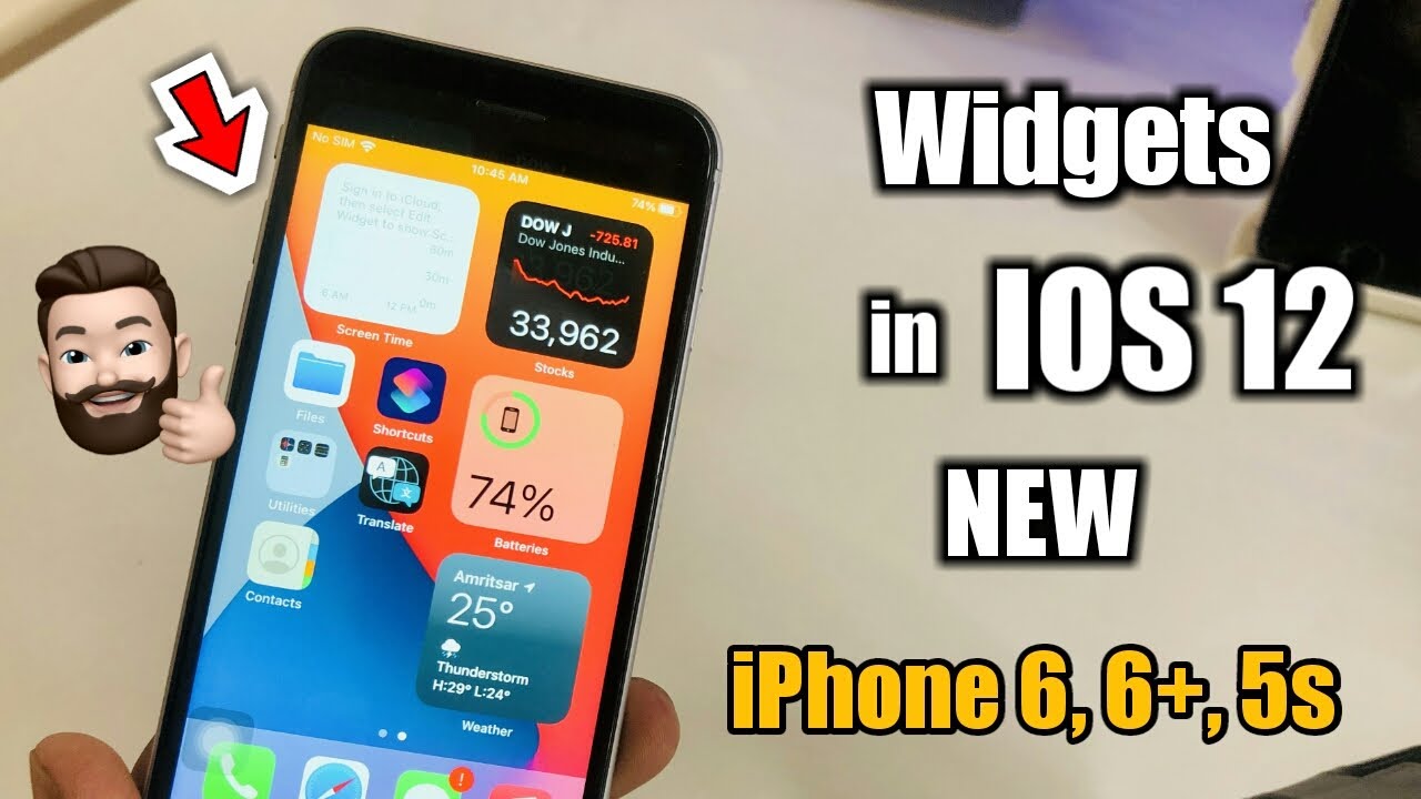 Home Screen Widgets in iphone 6, 6+, 5s || How to add widgets in  IOS 12