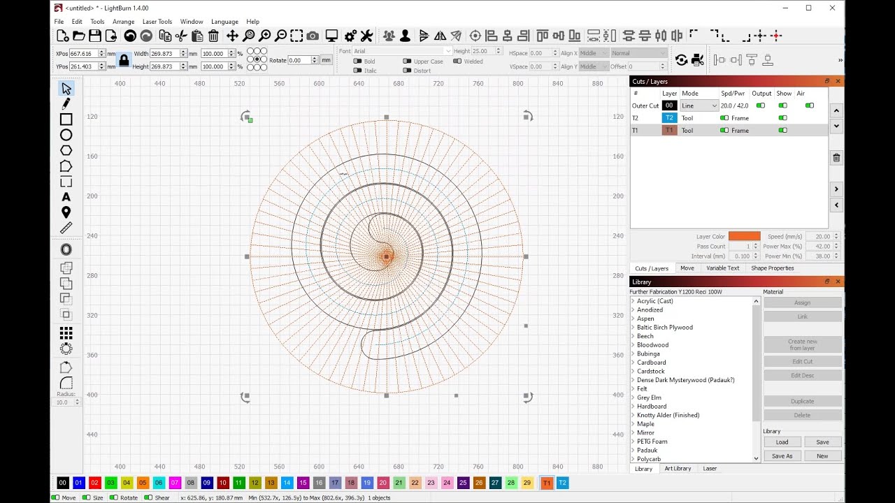 LightBurn Tutorial: Building a Spiral Path