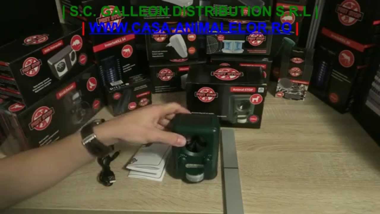 Aparat cu ultrasunete pentru alungarea cainilor si pisicilor ANIMAL STOP