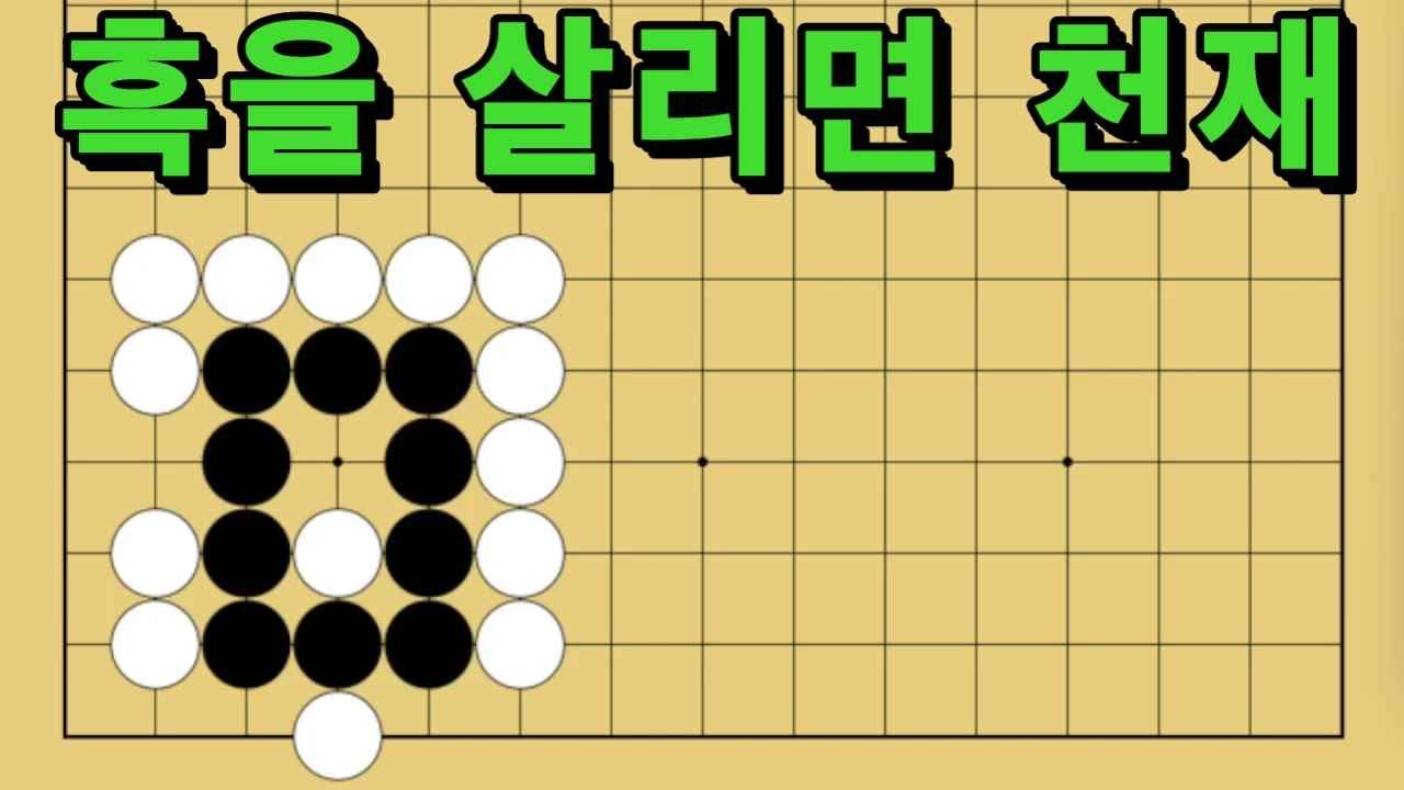 바둑 묘수 사활 - 마법의 수순을 보여주는 묘수가 있습니다. 흑을 살려보세요.