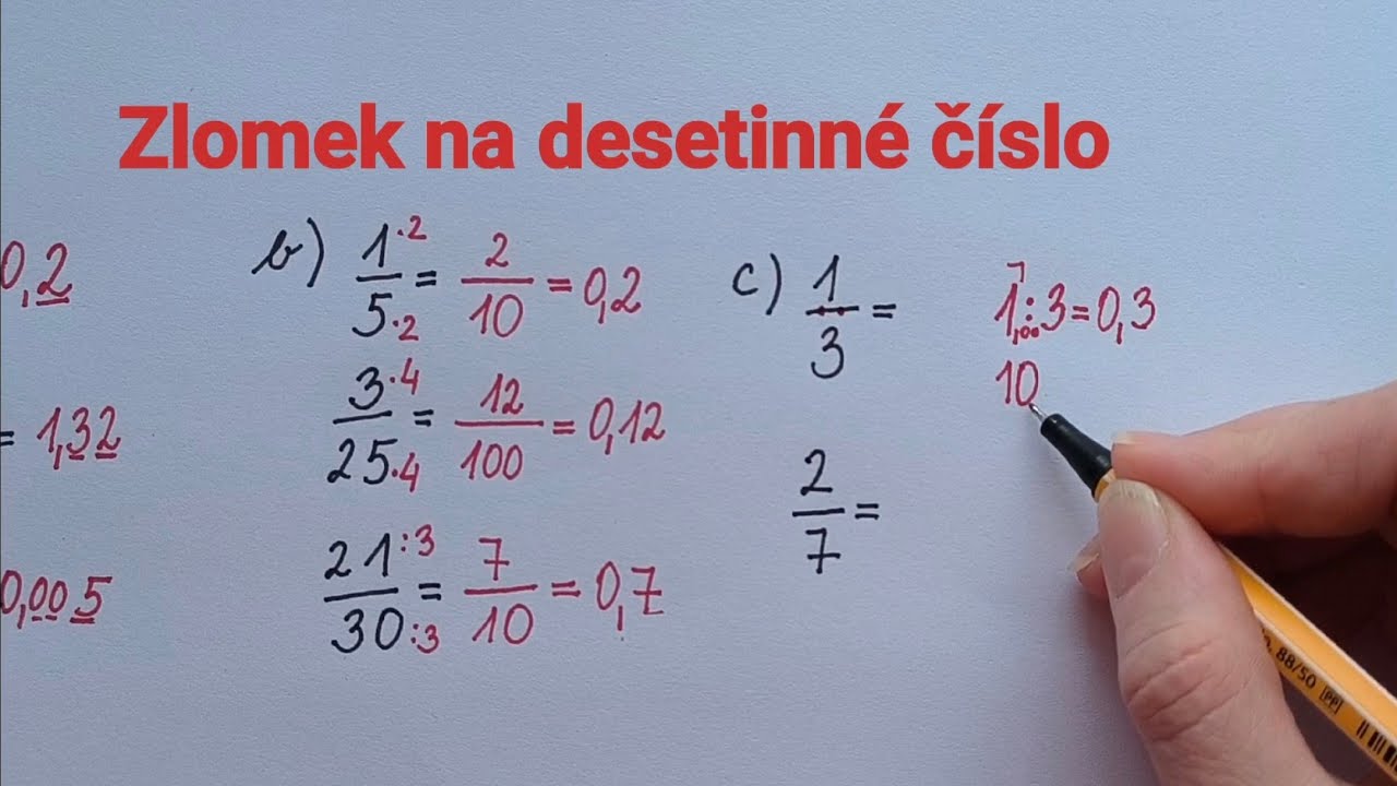 Zlomek na desetinné číslo