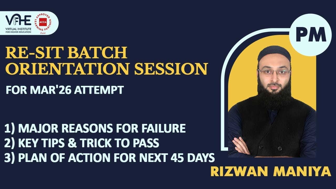 ACCA PM | Why Students Fail ACCA PM | Tips to Pass & 45-Day Plan | Re-sit Orientation March 2026