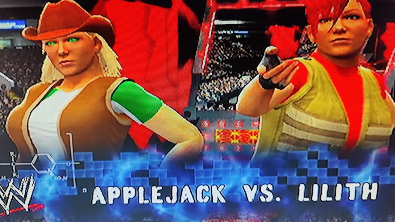 applejack vs Lilith singles match (lone wolf wrestling wwe2k14)
