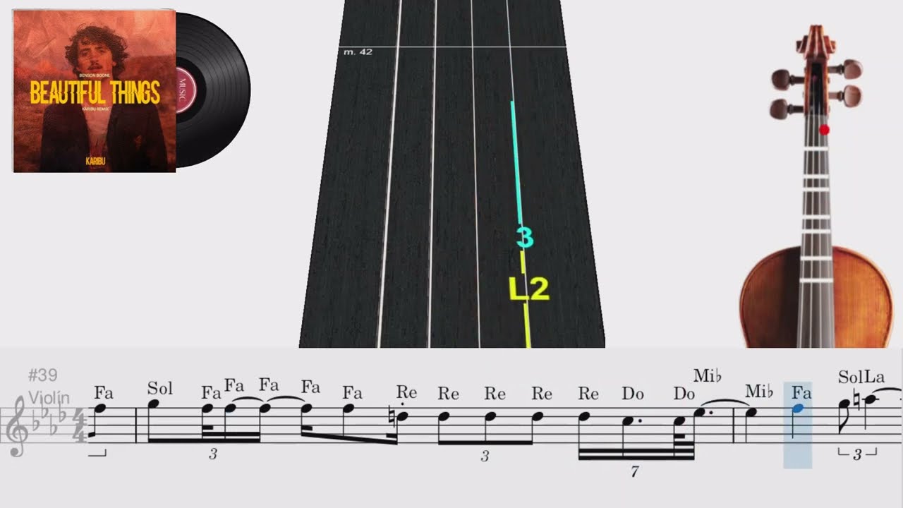 Beautiful Things | Viol&iacute;n 🎻 Play Along | TUTORIAL | TABLATURA