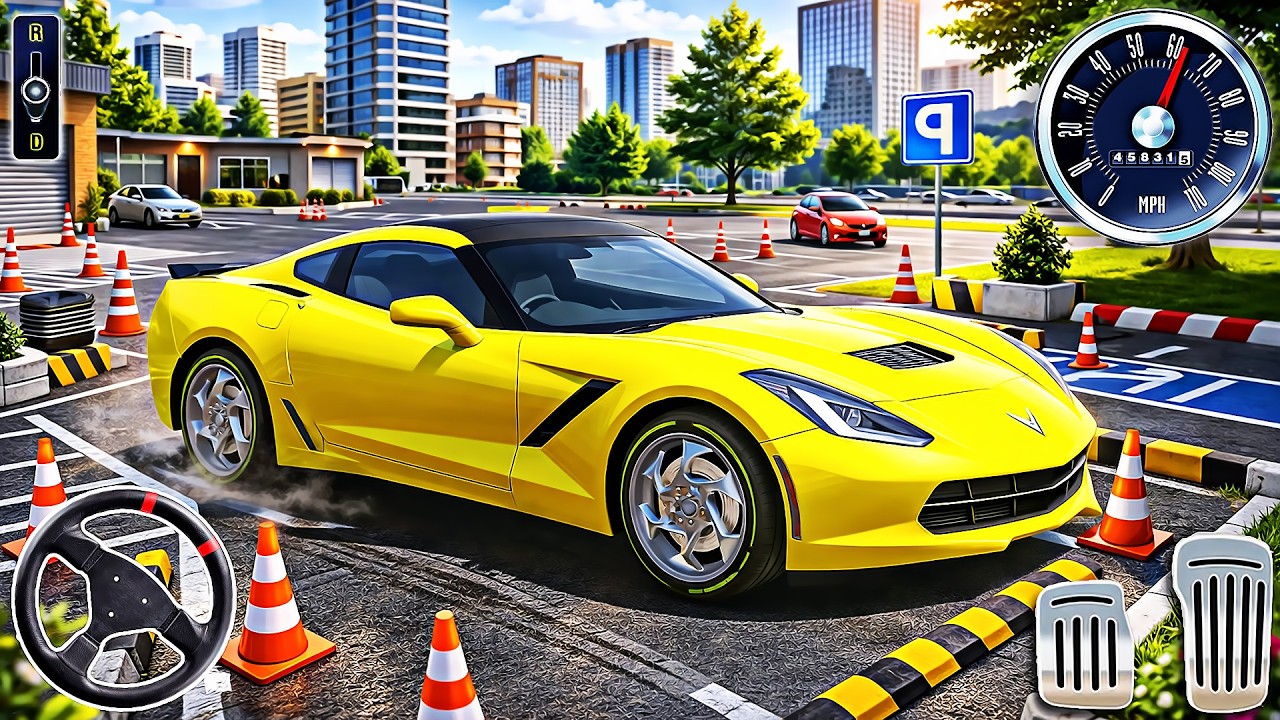 Driving Corvette Sport Car Game 3D - Car Driving School Simulator 3D | Android Gameplay | Part 10