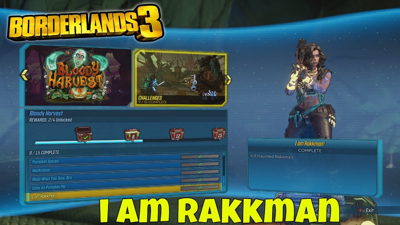 where to find i am rakkman borderlands 3 challenges bloody harvest