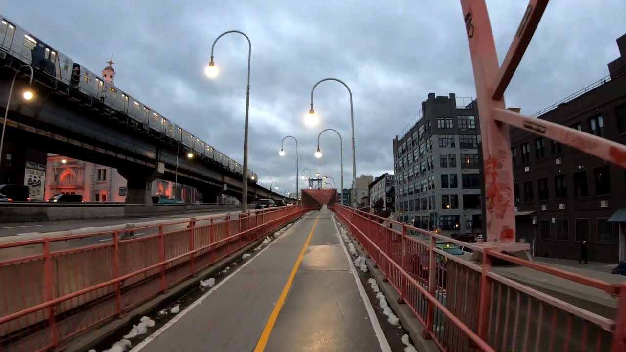 ⁴ᴷ⁶⁰ Cycling to New York City Hall from Long Island City via Williamsburg - November 16, 2018
