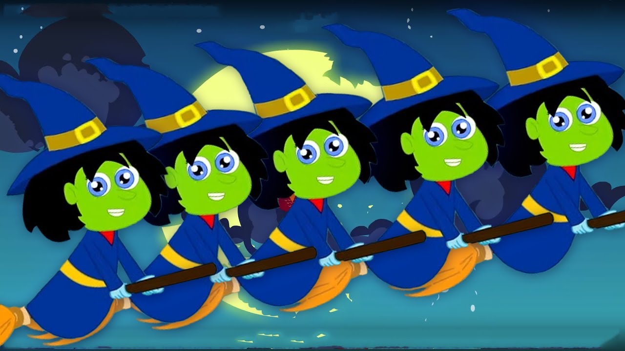 Five Wicked Witches | Scary Videos For Kids | Halloween Song For Children