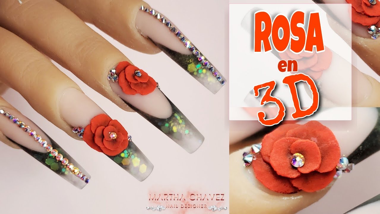 UÑAS ESCULTURALES y ROSA en 3D