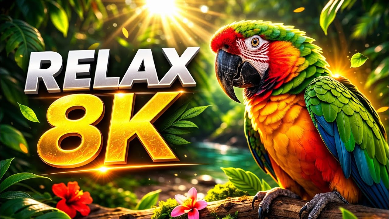 Tropical Birds 8K 🦜 Relaxing Nature Sounds | Paradise Jungle Birds in 4K HDR