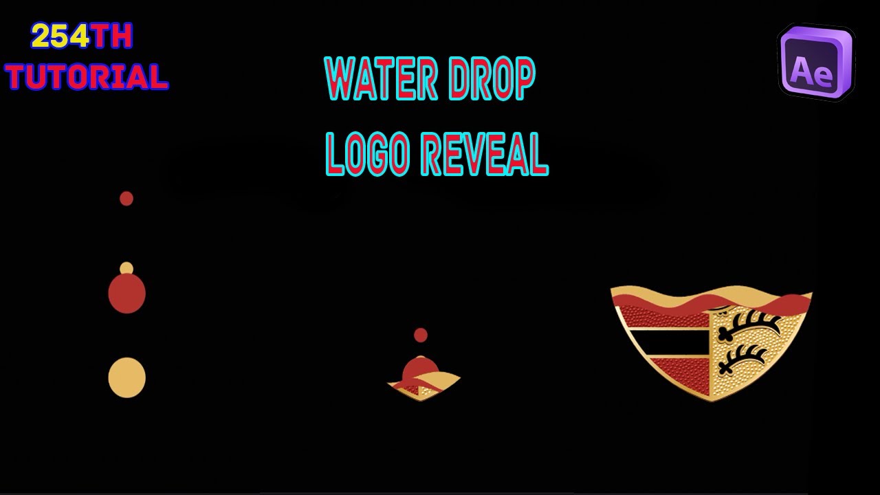 Create Water Drop Logo Reveal  in After Effects.no plugin.