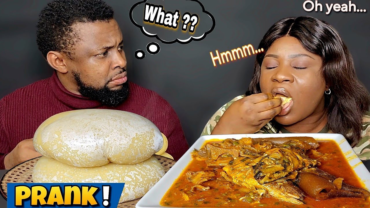 MOANING PRANK ON HUSBAND| OMG!! NEVER AGAIN😡| FUFU & OBGONO SOUP MUKBANG ASMR