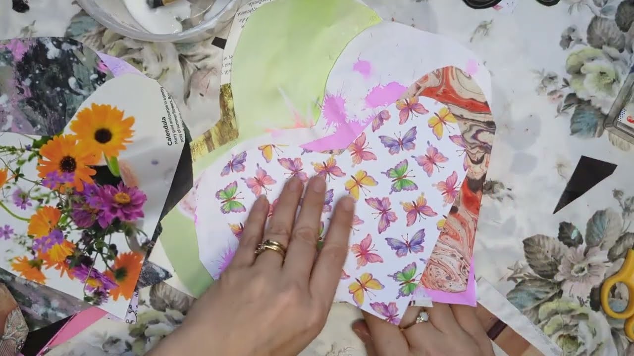 ✨ Scrappy Paper Heart Accordion Journal | Handmade Flip-Out Mini Album ✨