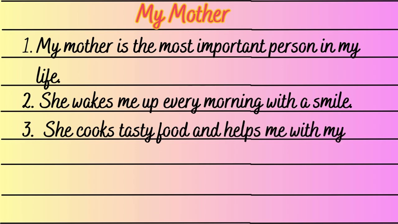 Essay on My Mother || 10 Lines on my Mother || Essay #essay #kids