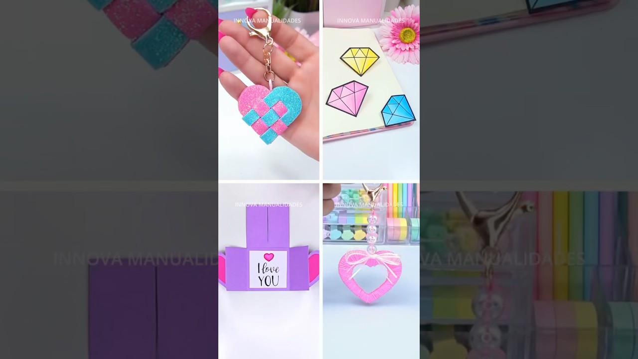 4 DIY f&aacute;ciles 💕 Manualidades con papel / Ideas para regalar #diy #manualidades #ideas #regalos