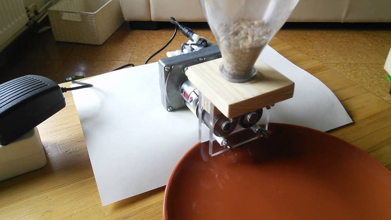 DIY motorized mini malt mill