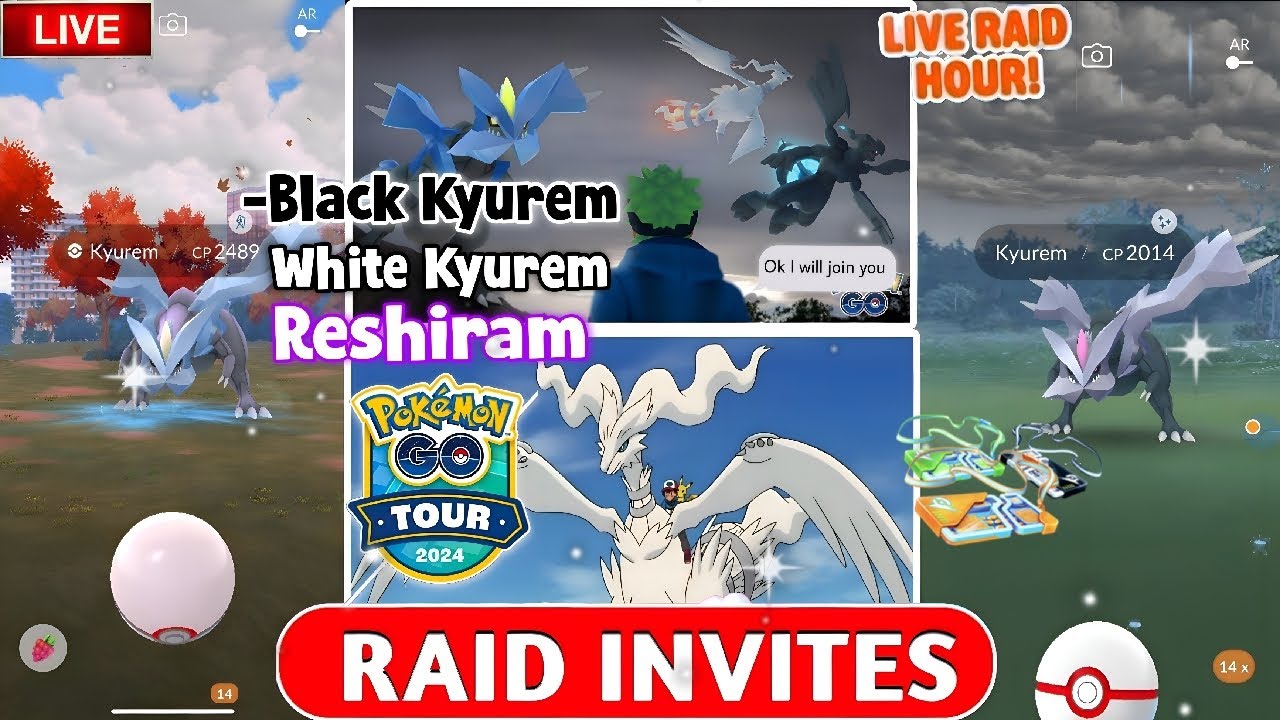 🔴 LIVE Black Kyurem, White Kyurem & Reshiram Raids | Free Remote Raid Invites | Pokémon GO | raid