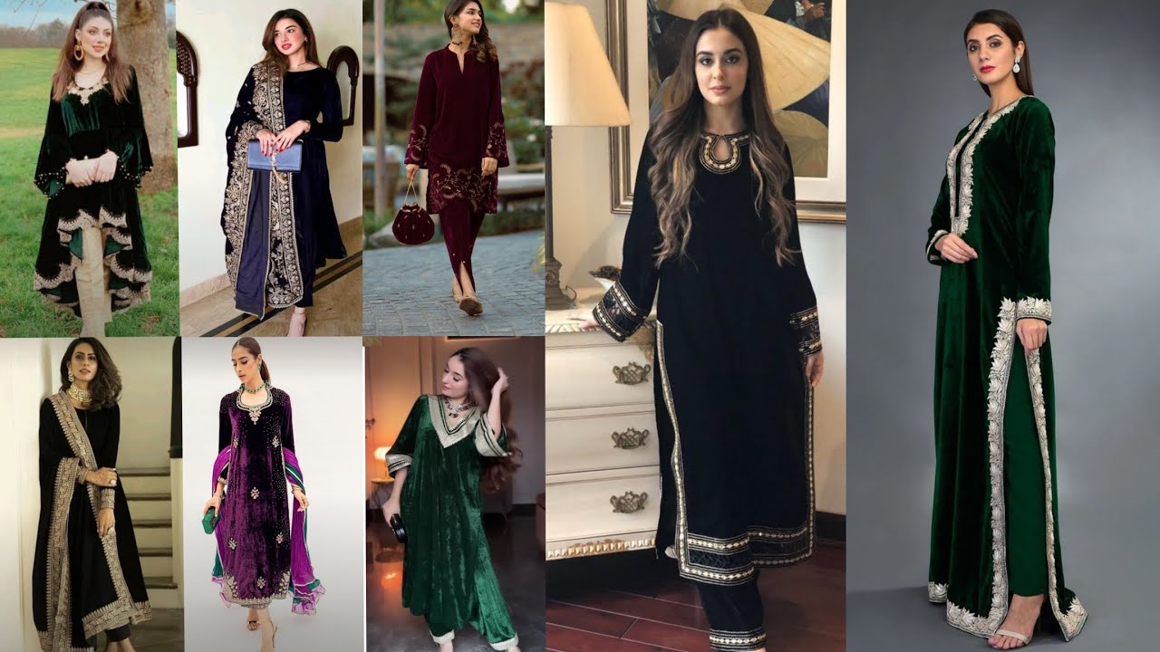 2025 मे सर्दियों मे सबसे ज्यादा ट्रेंड मे चलने वाले वेलवेट सूट degin ideas 😍#trending #fashion