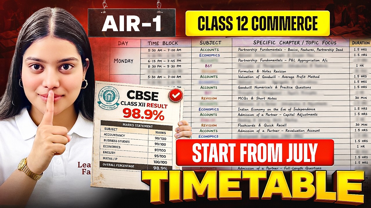 How To Start Class 12th From July 🔥🫨 | How to Score 99% in Class 12 Commerce