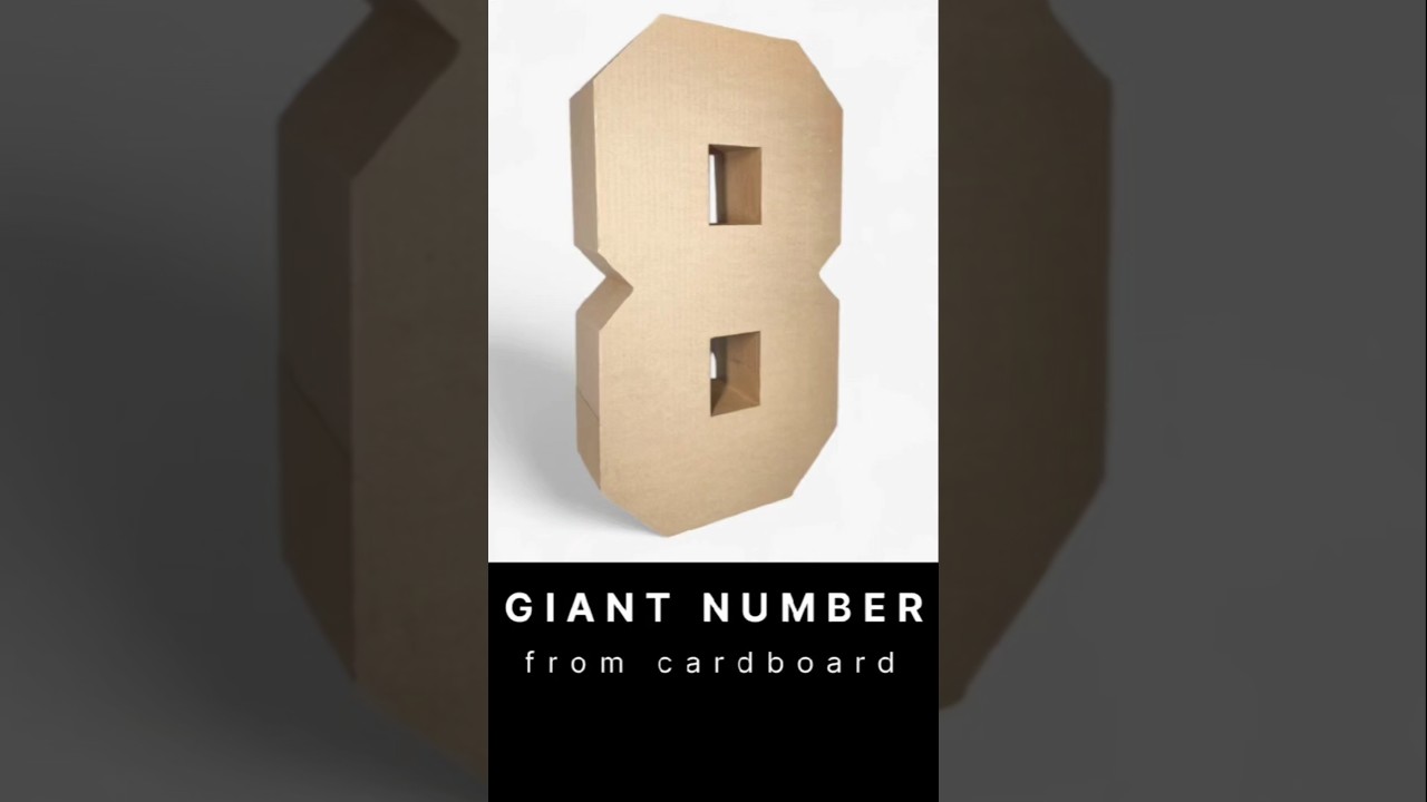 Number 8 Standee from cardboard #number8 #standee #diynumber #giantnumbers #cardboardcrafts
