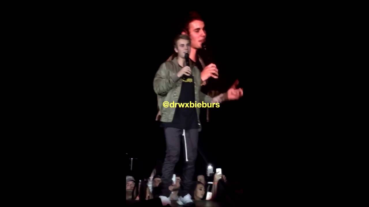 Justin Bieber talking to fans about respect & screaming - Manchester Purpose Tour - October 21, 2016
