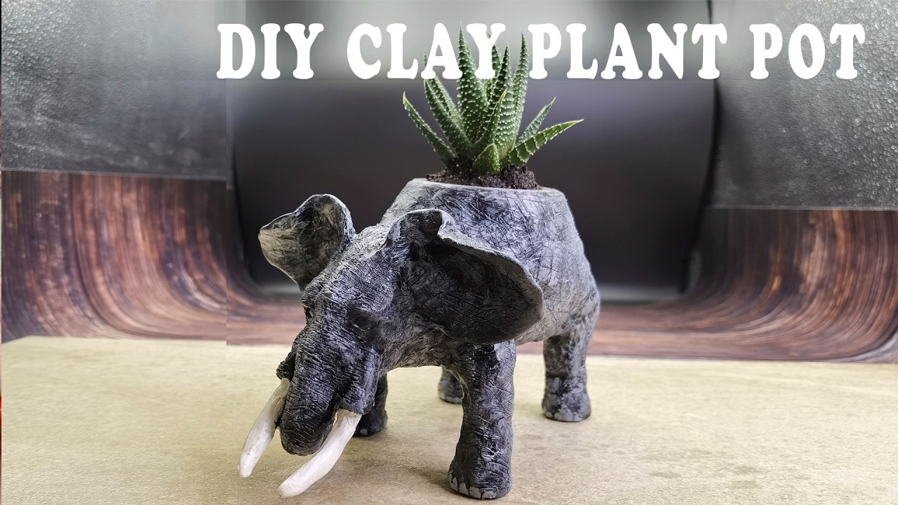 DIY Clay Elephant Planter | Hand-Sculpted & Oven-Bake Polymer Clay | ZX Bloom