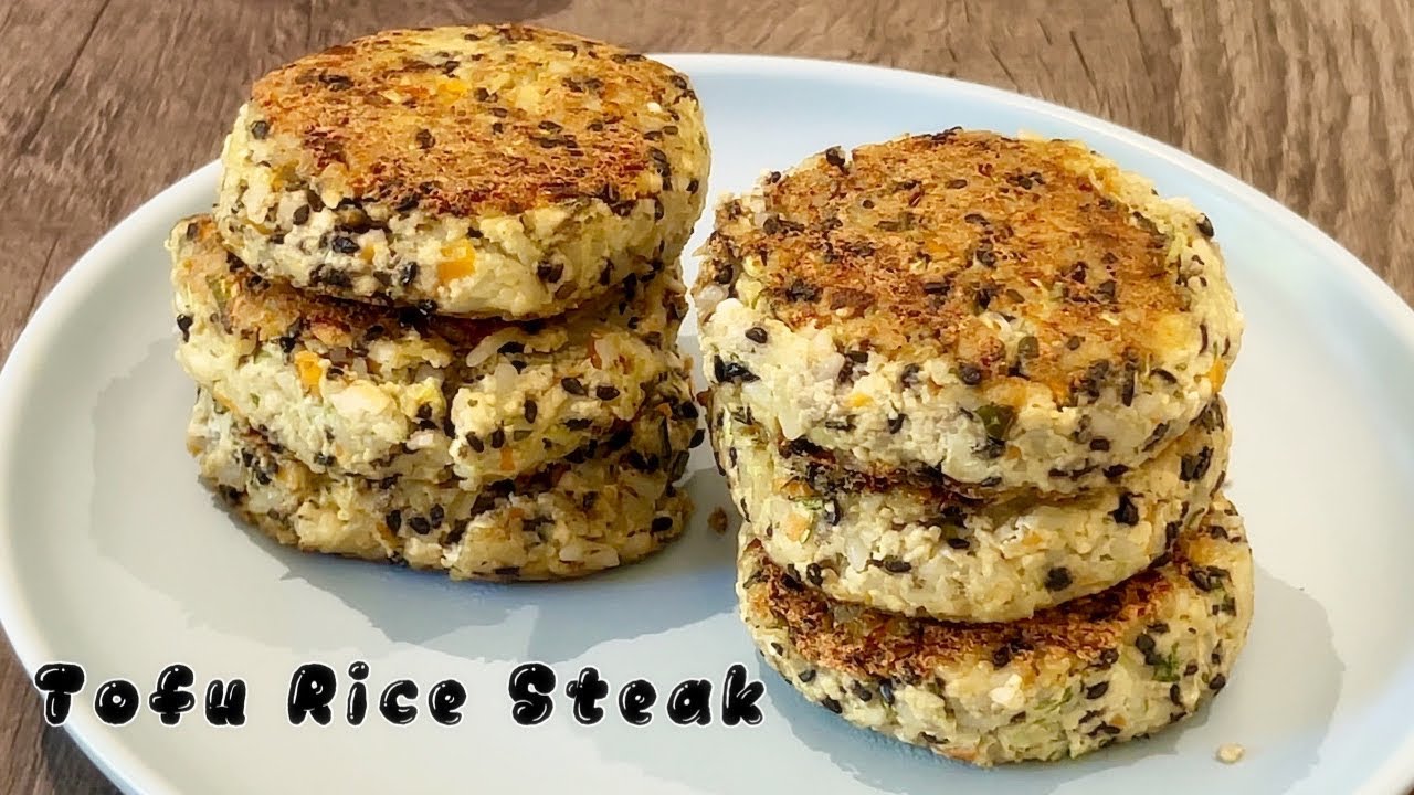 素食Vegan《豆腐飯排｜Tofu Rice Steak》豆腐加上米飯拌一拌，營養豐富又有飽足感，不管是當早餐或主食都很方便！