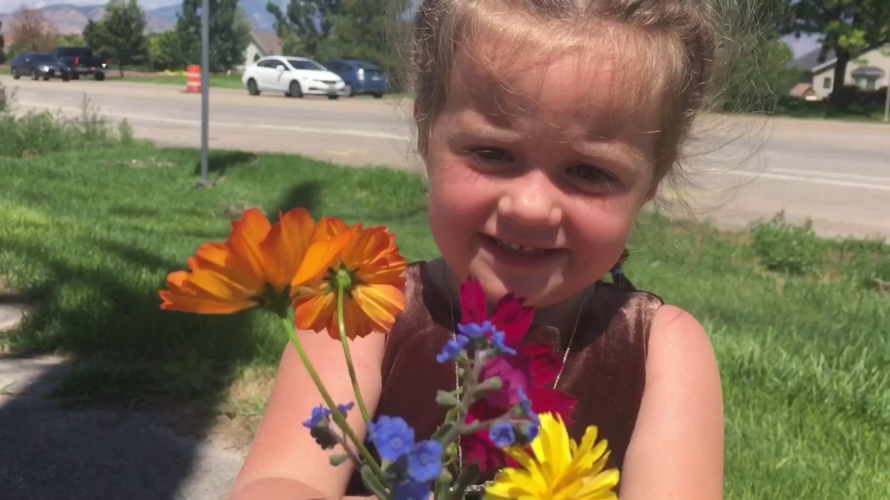 Picking flowers for Mommy!