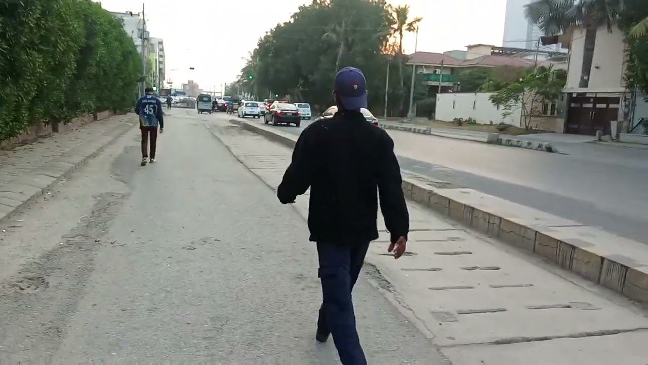 Khayaban-e-shamsheer to Saba commercial DHA-5, Karachi Walk in road tour 