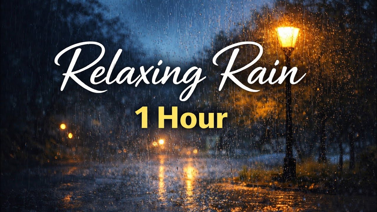Heavy Rain at Night 🌧️ Street Lights | 1 Hour Rain Sounds for Deep Sleep & Relaxation