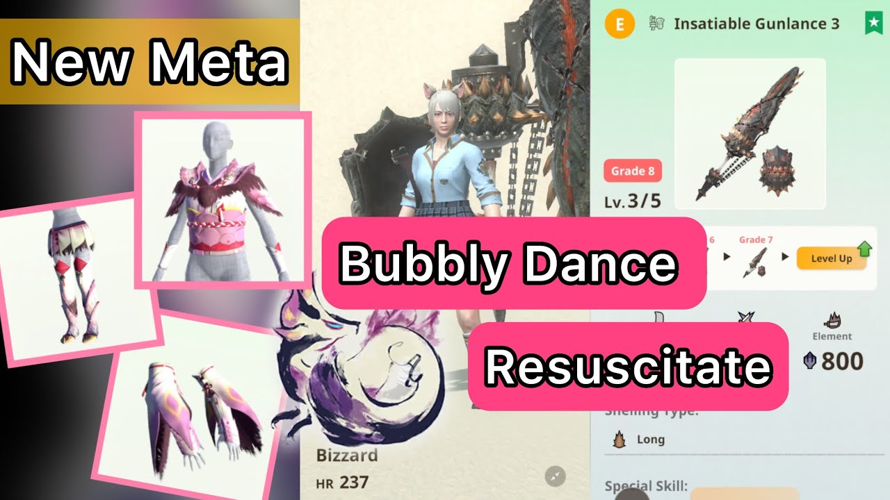 [MHN]New Meta &ldquo;Bubbly Dance & Resuscitate&rdquo; feat Gunlance Jho G8.3 vs Mizutsune 8s monster hunter now