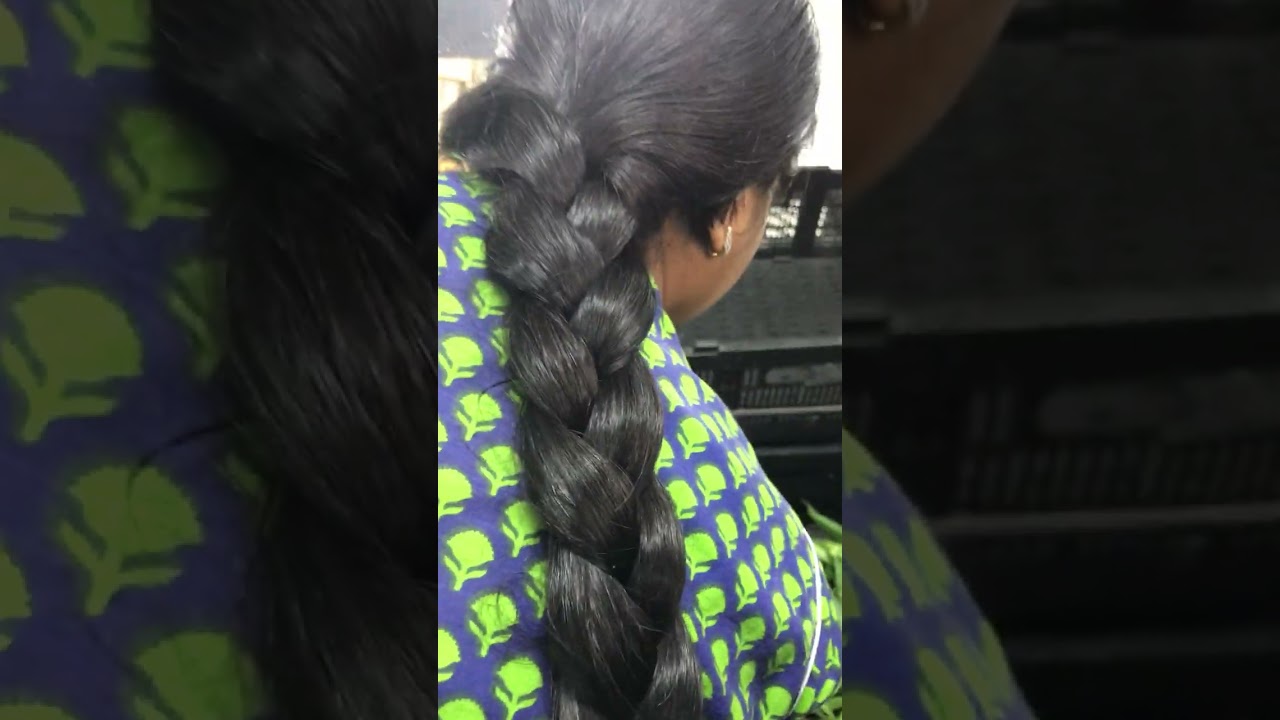 Butt length extra thick black silky cobra braid!!!