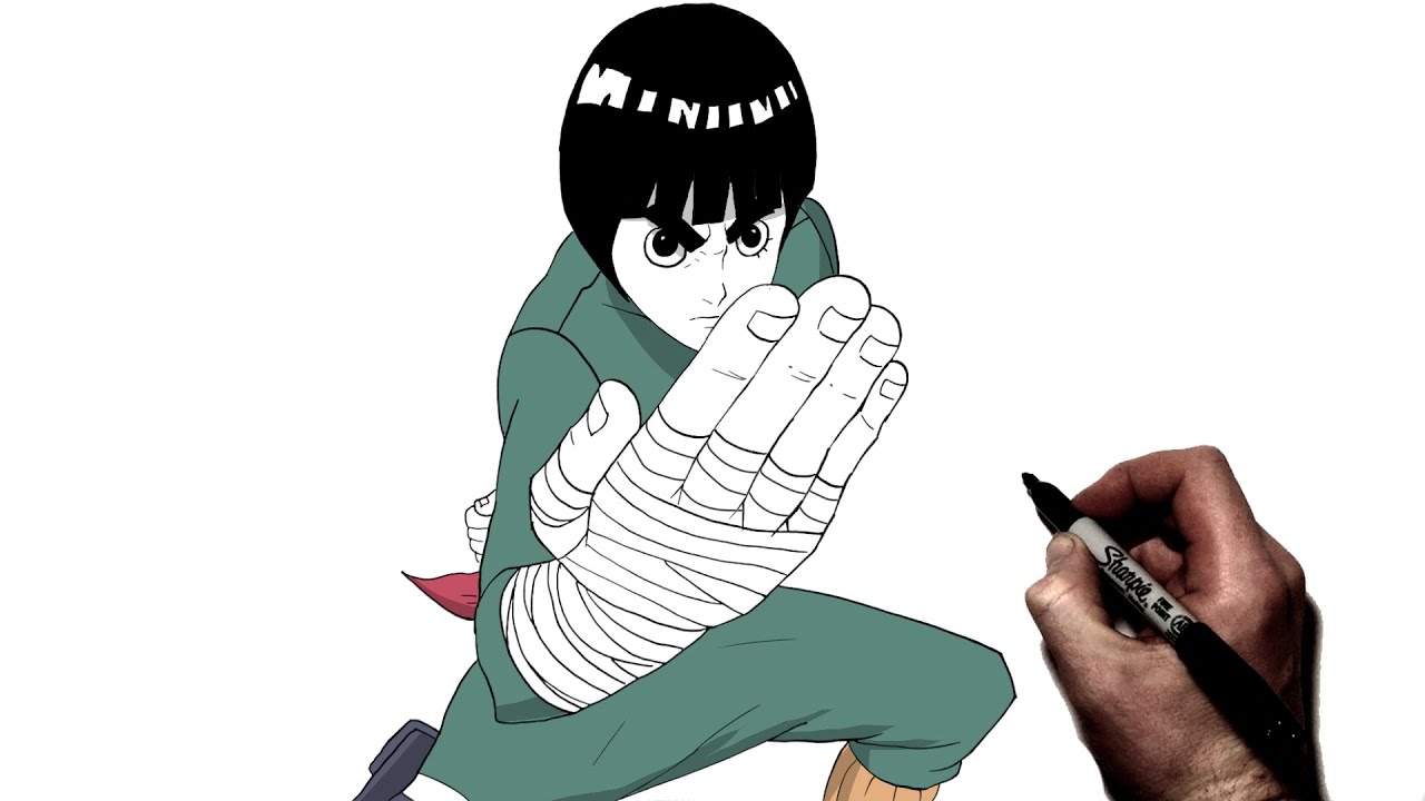 How To Draw Rock Lee Fight Pose | Step By Step | Naruto