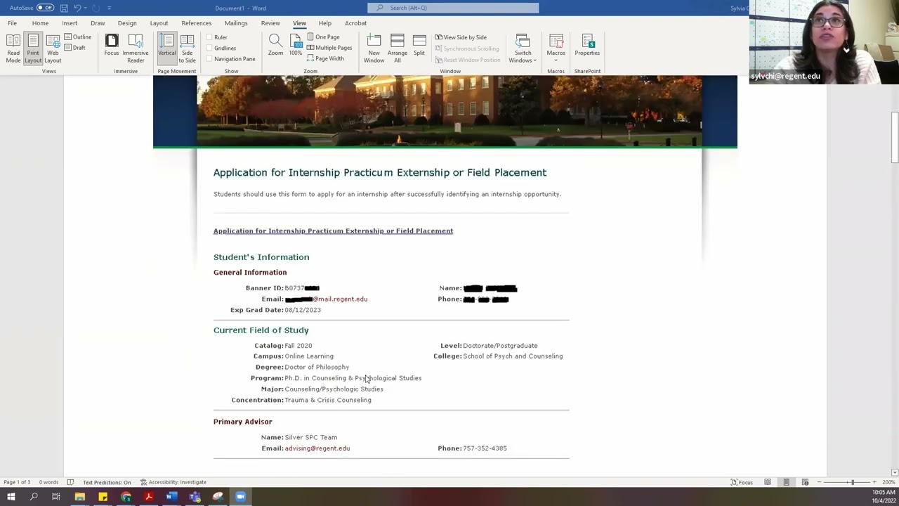 Completing the Field Experience Application