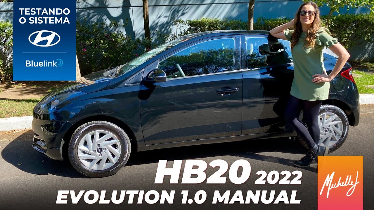 HB20 Evolution 1.0 manual 2022: Testando o sistema Bluelink | Canal Michelle J