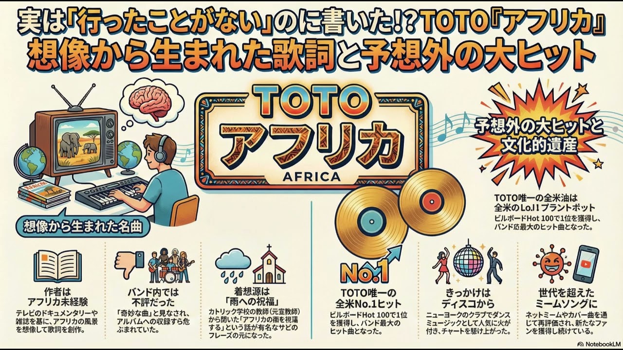 実は「行ったことがない」のに書いた！？TOTO『アフリカ』想像から生まれた歌詞と予想外の大ヒット