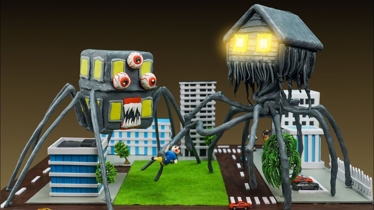 ✋ Making LIVING BUILDING vs HOUSE HEAD | Leovincible &Trevor Henderson Creatures with Clay