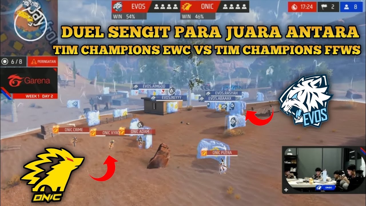 DUEL SENGIT PARA JUARA ANTARA TIM CHAMPIONS EWC VS TIM CHAMPIONS FFWS DI BATTLE RUSH #freefire 