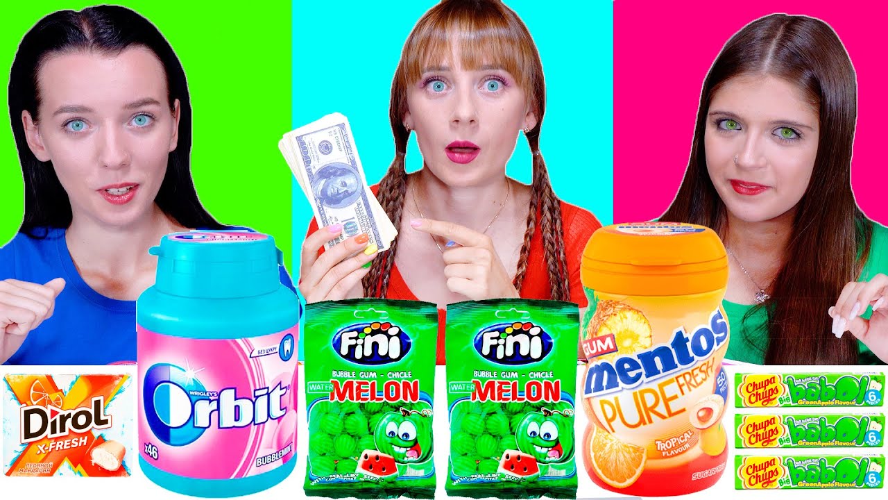 ASMR Bubble Gum Money Challenge | Eating Sounds LiLiBu