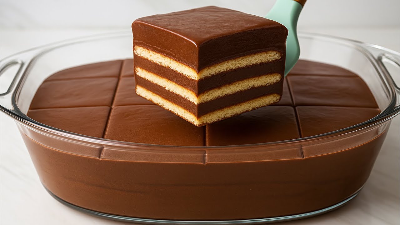 ¡Muy cremoso! Postre de chocolate sin horno listo en 5 minutos - Marquesa de chocolate. 