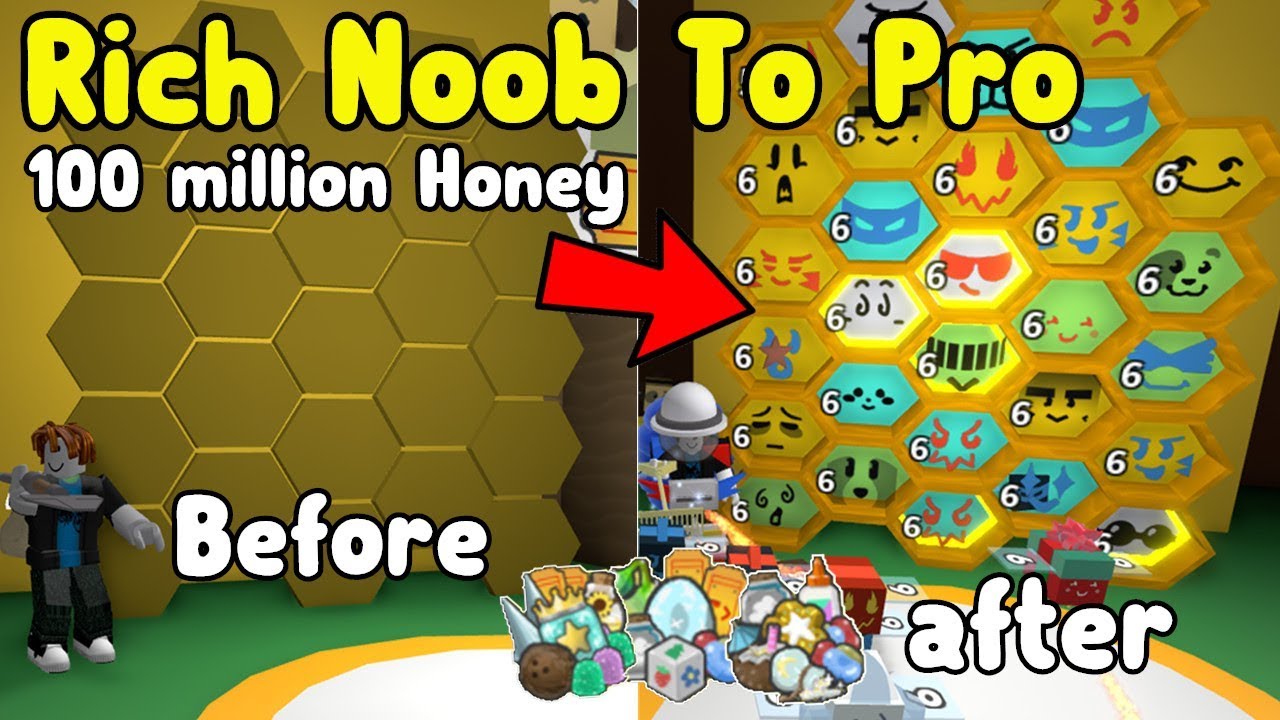 Rich Noob VS Bee Swarm Simulator #3! От нуба к профи! Добыл 180 миллионов мёда!