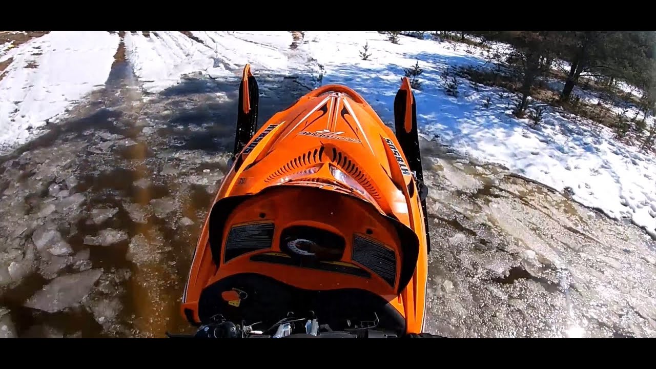 Water skipping Arctic Cat 1000 Snowmobile with Paddle Track and GGB Race Can